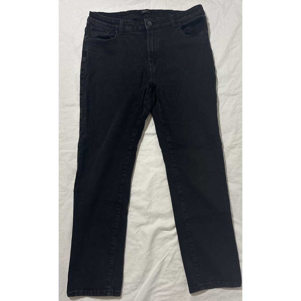Only Womens Slim Straight Jeans Black Denim Classic 5 Pocket All Day Comfort 34